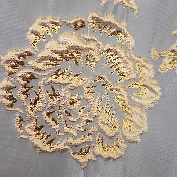 Metallic Golden Floral Dress Size 4 Formal Wedding Guest Party Prom - Picture 7 of 15